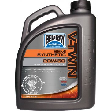 BEL-RAY V-TWIN SEMI SYNTHETIC ENG OIL 20W-50 4L (96910-BT4)